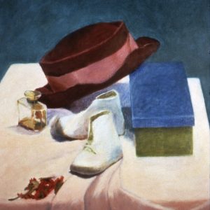Fedora with Baby Shoes and Perfume